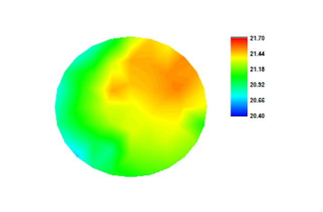 Равномерность осаждения HfO2 по пластине диаметром 150 мм